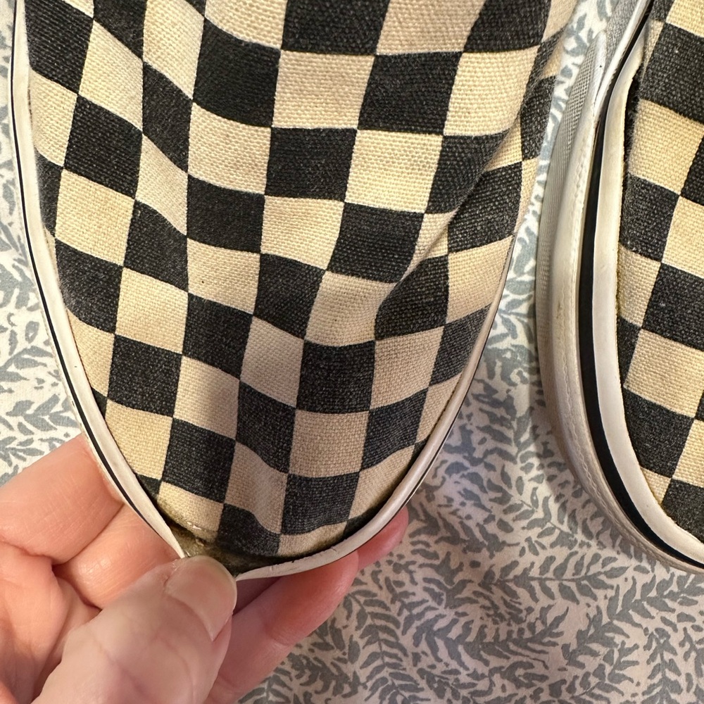 Vans Checkered Slip-On Sneakers - Black and Cream - Picture 2 of 3